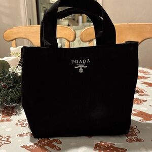 Prada Black Canvas Mini Tote Bag